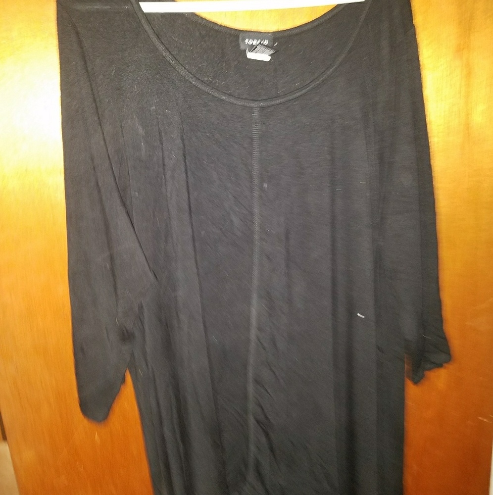 Black open back top